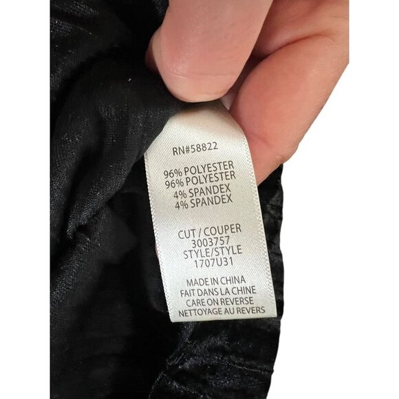 Max Studio Black Velvet Sleeveless Tie Neck Top, Y2K, WORK ATTIRE, MEDIUM - Picture 12 of 13